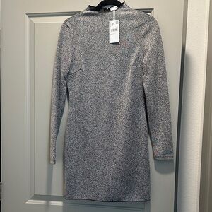 Mango Gray Long Sleeve Dress